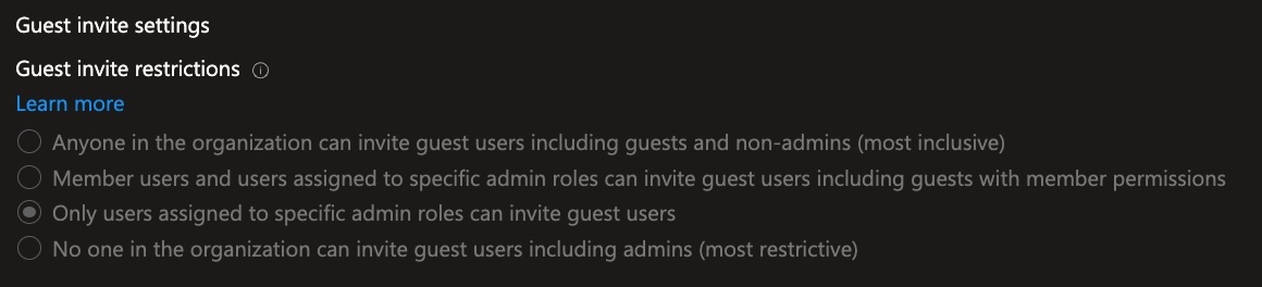 Guest invite restrictions
